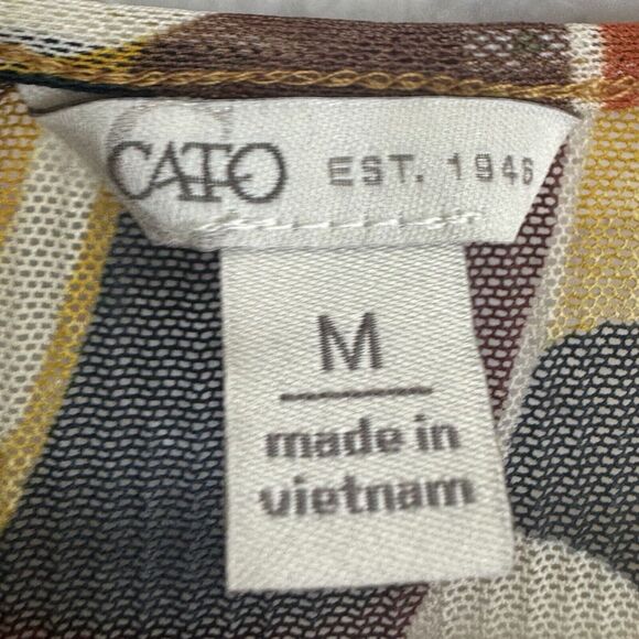 Cato Mesh Kimono Cardigan Top Size M Multicolor Flared Sleeves Boho Fairy Beachy - Picture 4 of 6